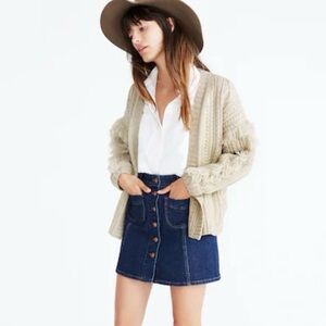 Madewell Beige Cable Knit Cardigan